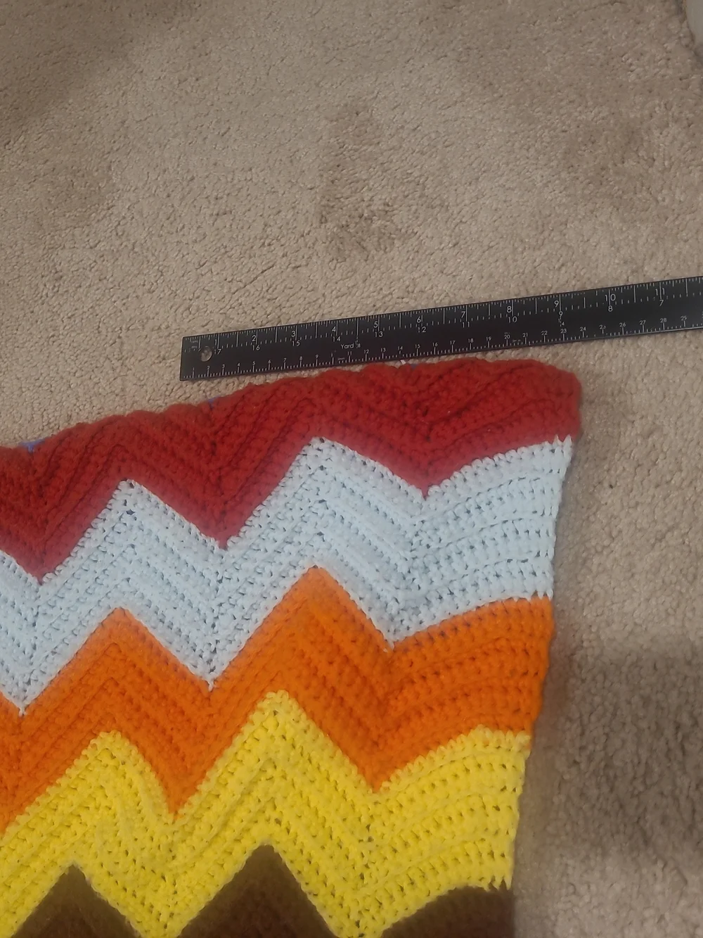 Vintage Afghan Multicolored 80's Throw Knit Blanket Hand Knit